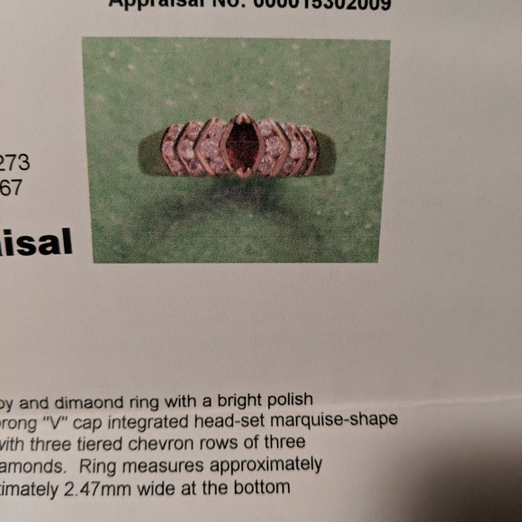 Genuine Ruby 14k gold ring with diamond accents - Picture 6 of 7